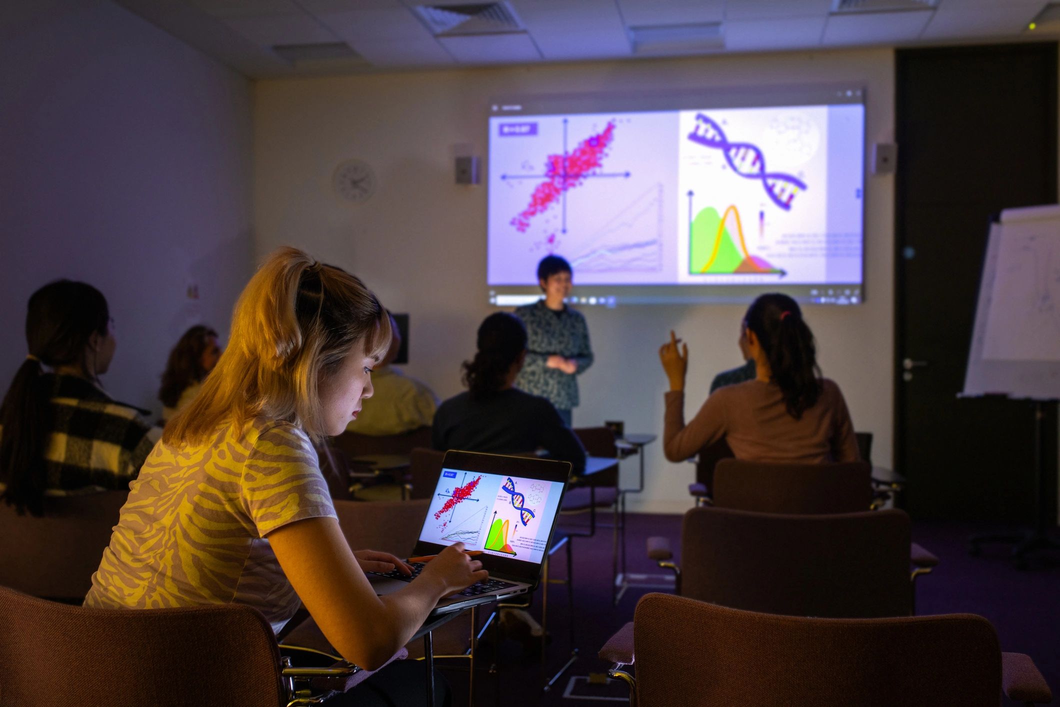Students listening during healthcare-related instruction